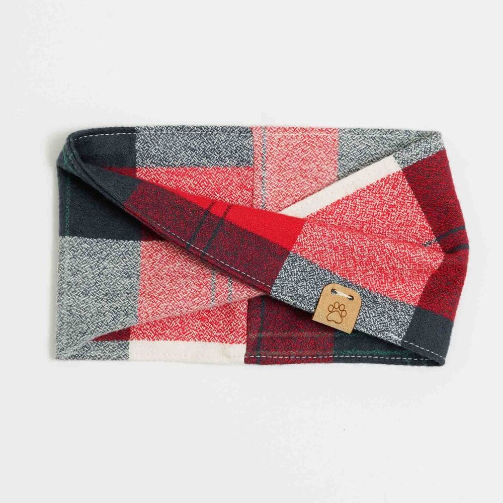 XXS Flannel Dog Bandana Infinity Scarf for Toy Breed